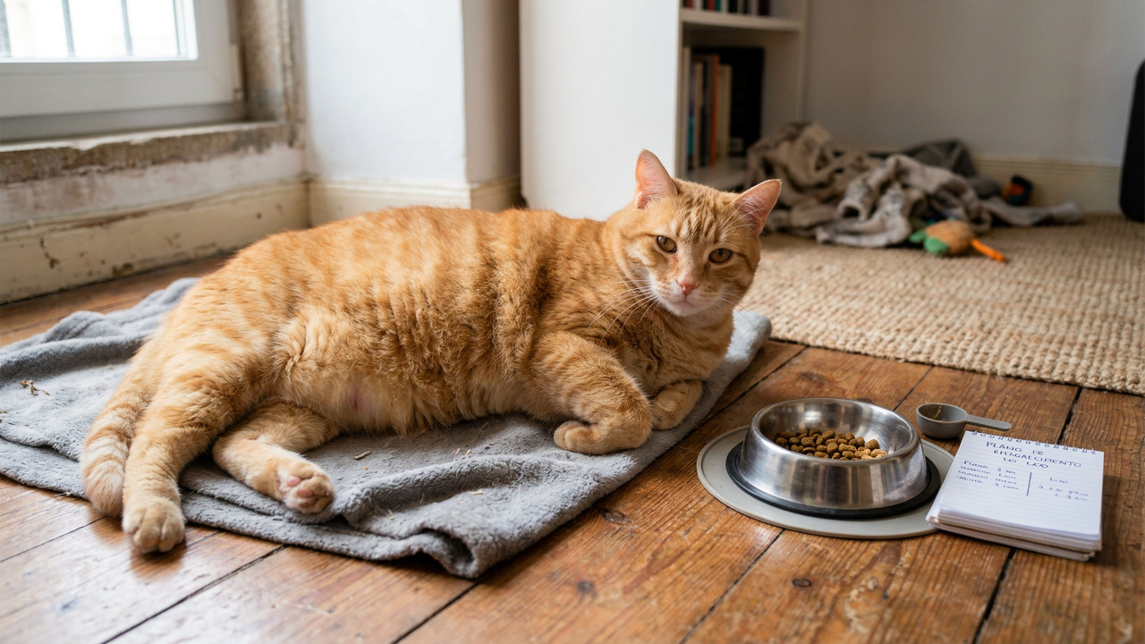 Estudante universitária transforma a vida do gato ao ajudá-lo a emagrecer