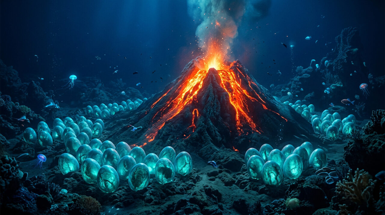 Um milhão de ovos gigantes foram encontrados por cientistas em vulcão submarino ativo nas profundezas do oceano