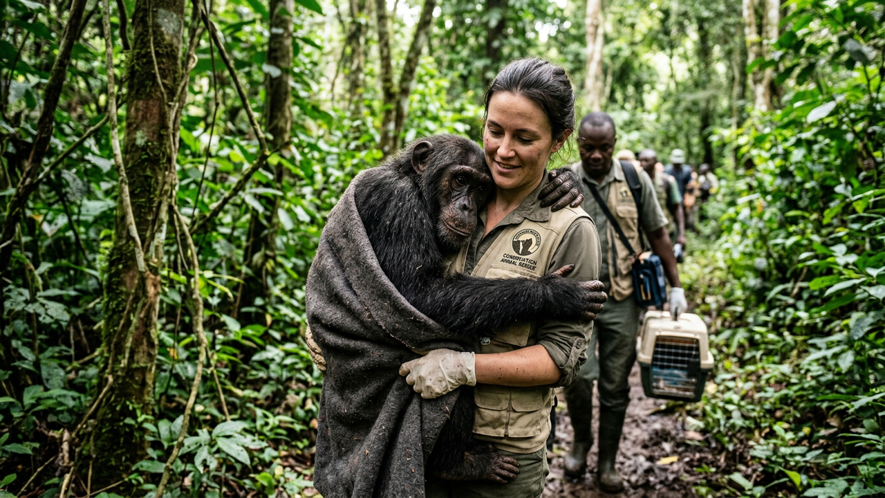 O caso mais impressionante de chimpanzé resgatado emociona