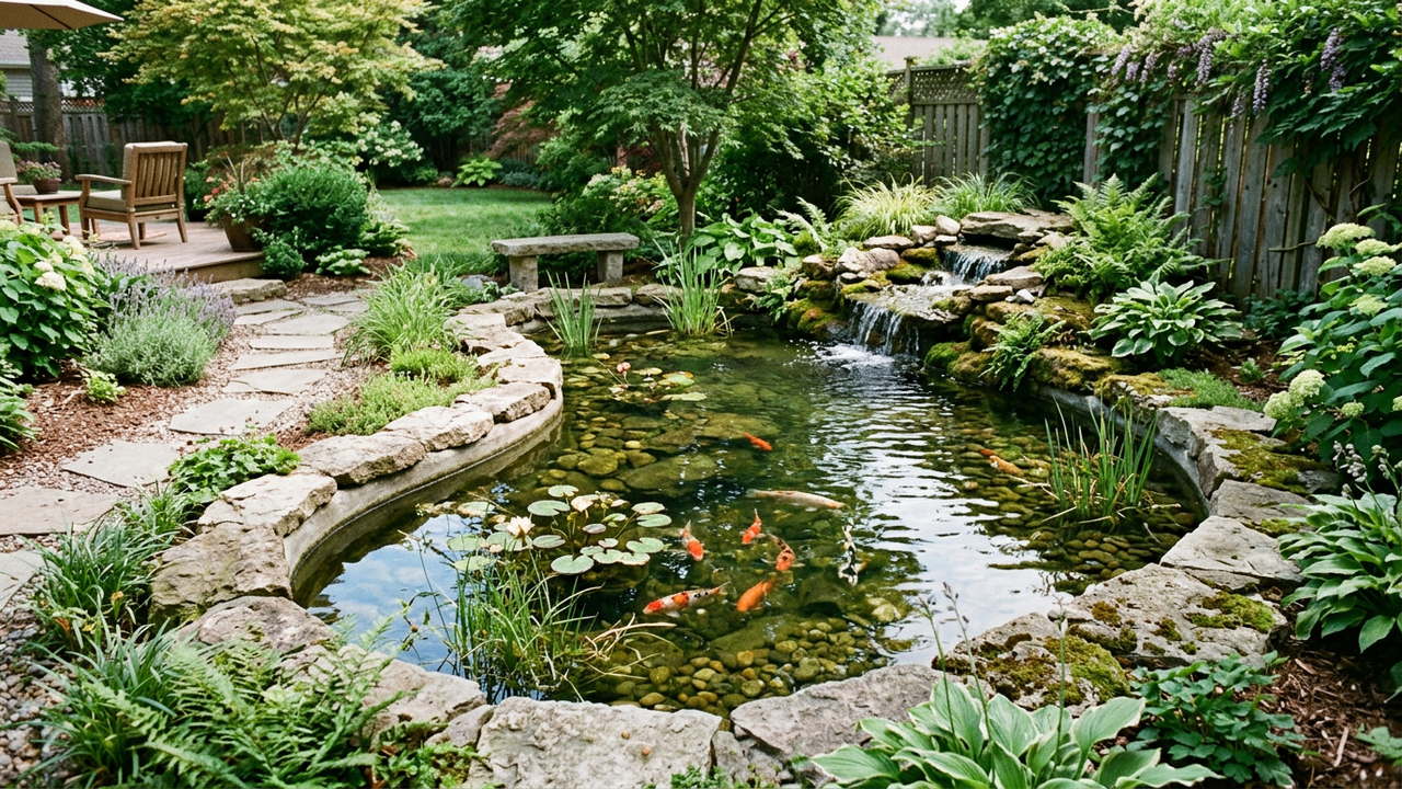 O lago de cimento com cascata que une beleza, resistência e charme no jardim