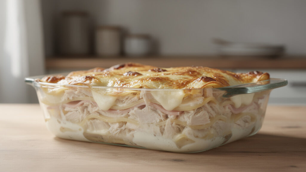 Essa lasanha de frango com queijo fica super cremosa e é perfeita para reunir a família no almoço