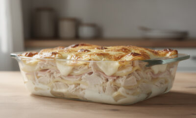 Essa lasanha de frango com queijo fica super cremosa e é perfeita para reunir a família no almoço