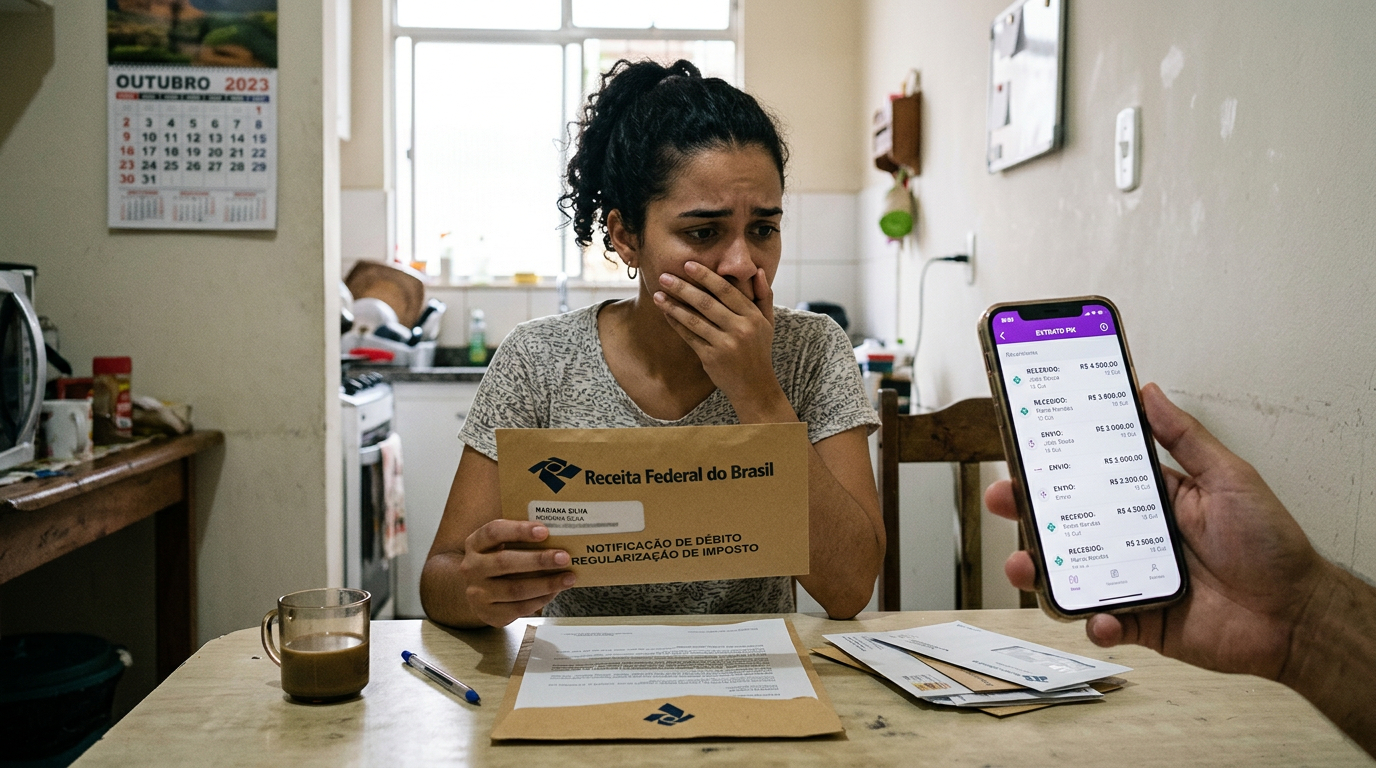 Pai mandava R$ 1.500 por mês via Pix para ajudar no aluguel e filha acaba em problema com a Receita Federal