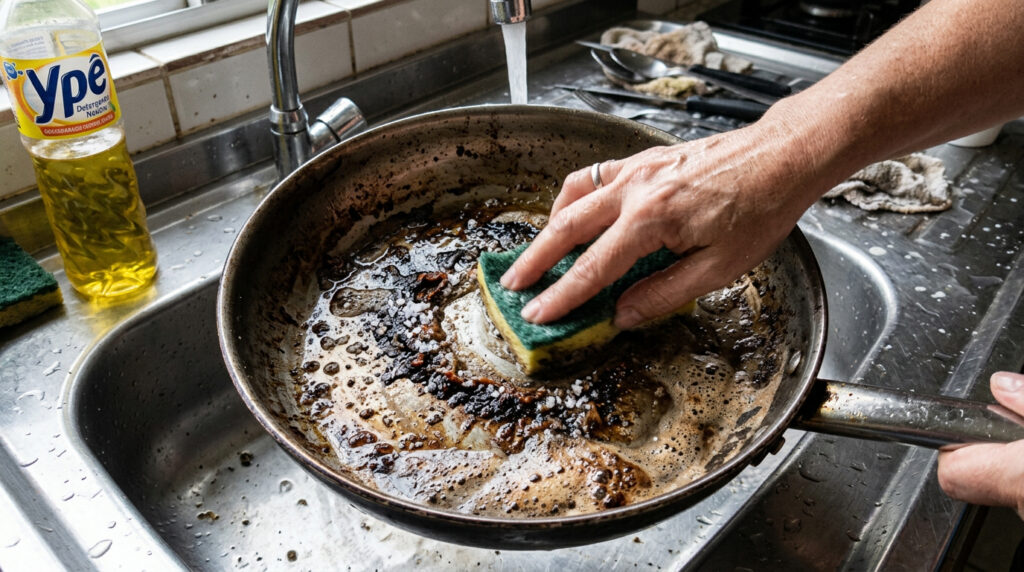 Aplicar sal com detergente nas panelas: para que serve e por que muita gente usa