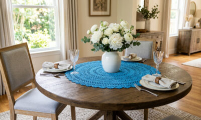 Por que todo designer quer uma toalha de crochê redonda azul em 2026