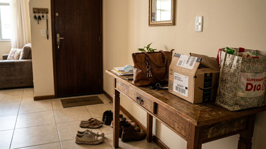 "Em casa, não tiramos os sapatos": explica uma especialista em higiene.