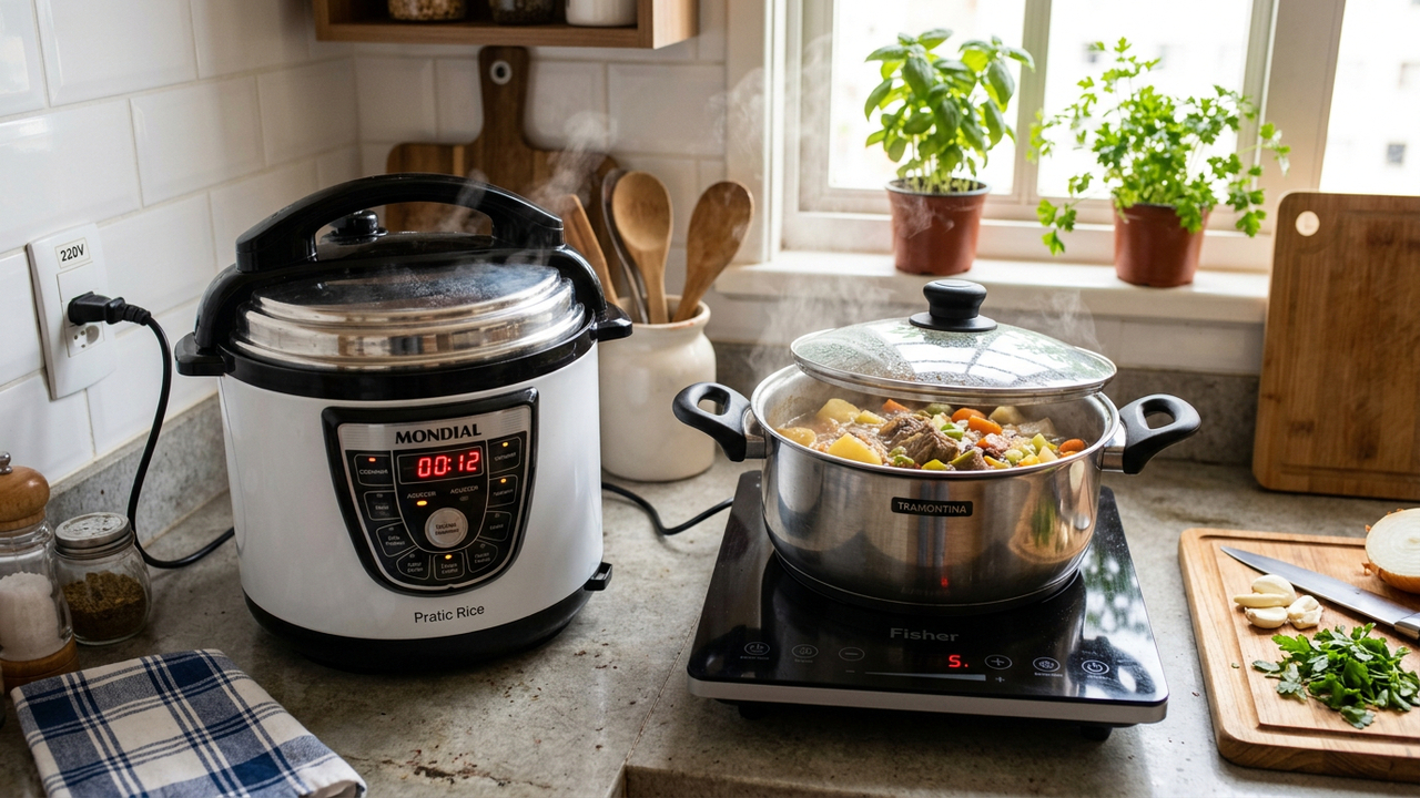 Panela de pressão comum ou elétrica? Qual é a diferença e é a melhor opção para você no dia a dia