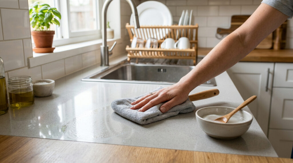 Mistura simples com vinagre facilita limpeza leve no dia a dia doméstico