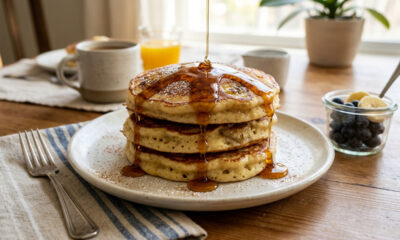 Amasse banana, misture ovos e aveia e prepare uma panqueca saudável, macia e gostosa para o café da manhã