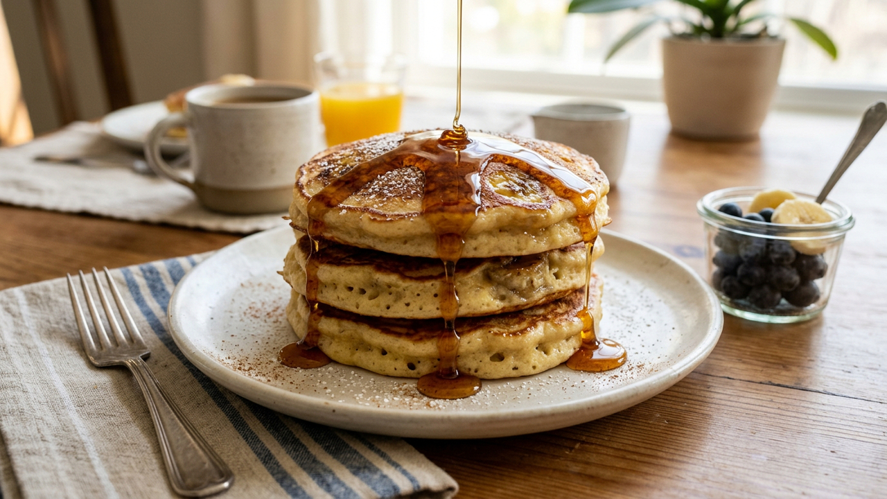 Amasse banana, misture ovos e aveia e prepare uma panqueca saudável, macia e gostosa para o café da manhã