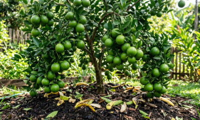 O ingrediente da cozinha que faz seu pé de limão carregar de frutos com mais força e produção