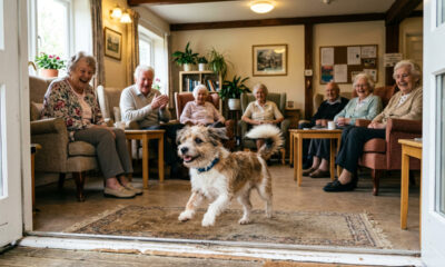 Cão minúsculo perde o controle depois de chegar na sua casa de repouso favorita