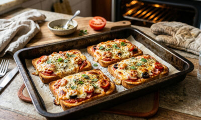 Essa pizza de pão de forma caseira fica pronta com poucos ingredientes, perfeita para variar o jantar