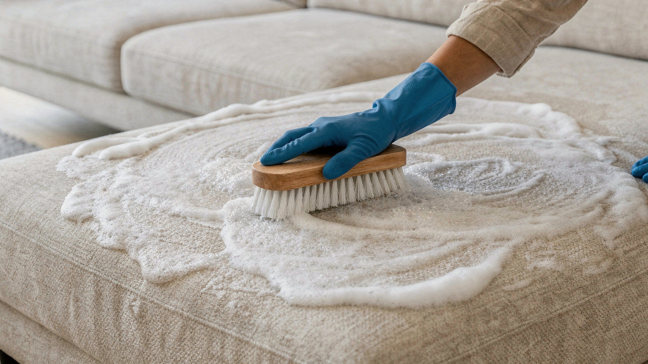 Como limpar sofá de tecido em casa usando apenas espuma de sabão