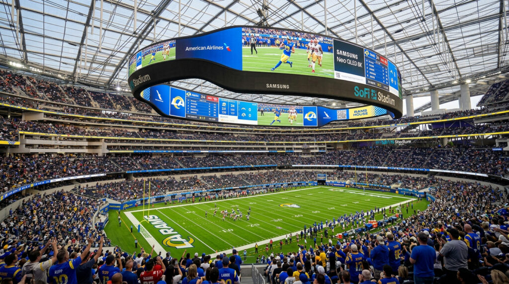 Esse estádio da Copa do Mundo 2026 é o mais caro da história: ele custa mais de R$ 25 bilhões, tem 70 mil lugares e uma "TV" de 6500m² e 998 toneladas que fica suspensa sobre o campo