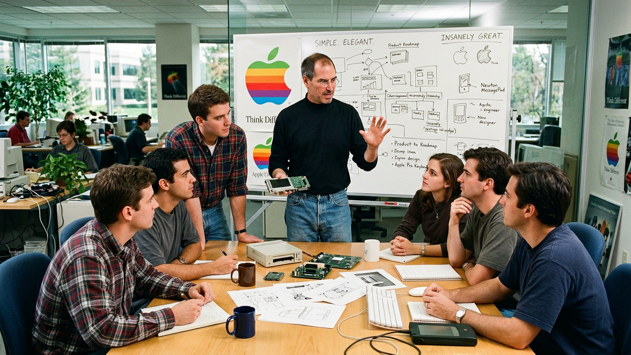 Steve Jobs: "Grandes feitos nos negócios nunca são realizados por uma única pessoa. São realizados por uma equipe de pessoas."