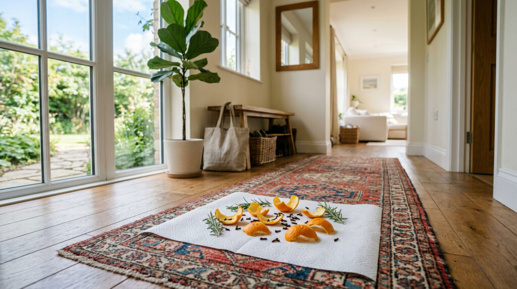 Colocar casca de laranja debaixo do tapete à noite: para que serve e como sua casa fica pela manhã