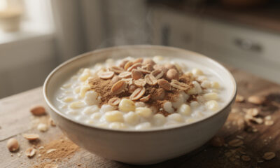Misture leite condensado, leite de coco e amendoim e faça uma canjica cremosa perfeita para servir em dias frios