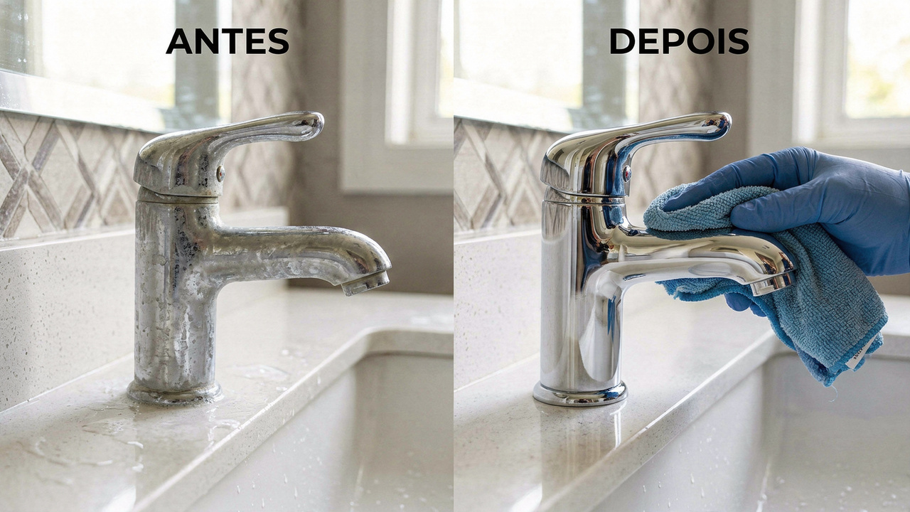 Nem água sanitária nem vinagre: o truque pouco conhecido para remover o calcário do banheiro em minutos