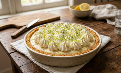 Esse doce de limão com chantilly fica pronto com base crocante e recheio cremoso, perfeito para servir gelado