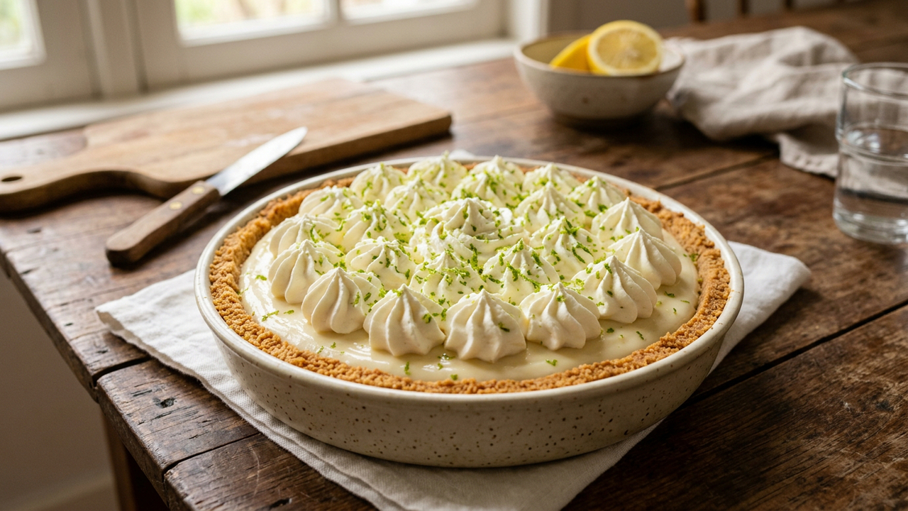 Esse doce de limão com chantilly fica pronto com base crocante e recheio cremoso, perfeito para servir gelado