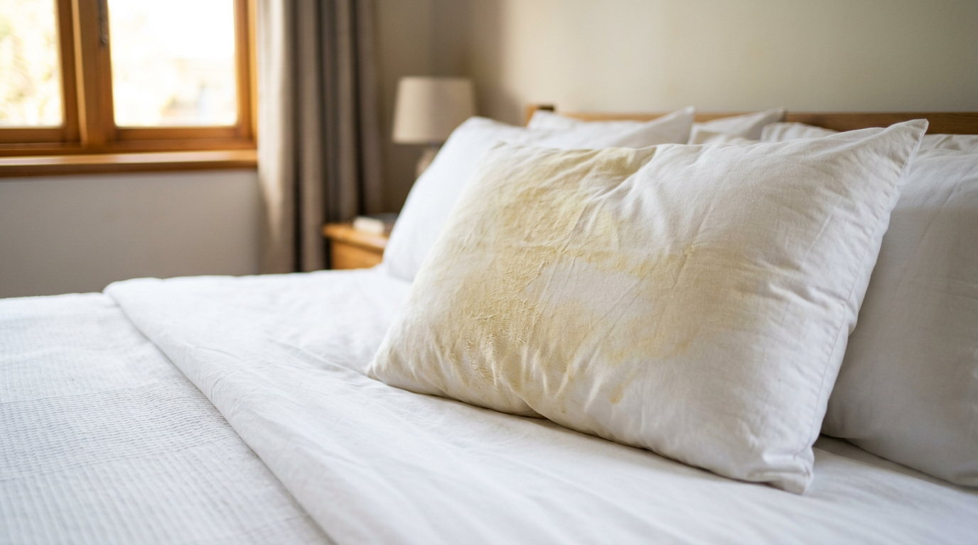 O que significa quando o travesseiro fica amarelado mesmo com a fronha limpa: nem sempre lavar basta quando o travesseiro já deu sinais de desgaste