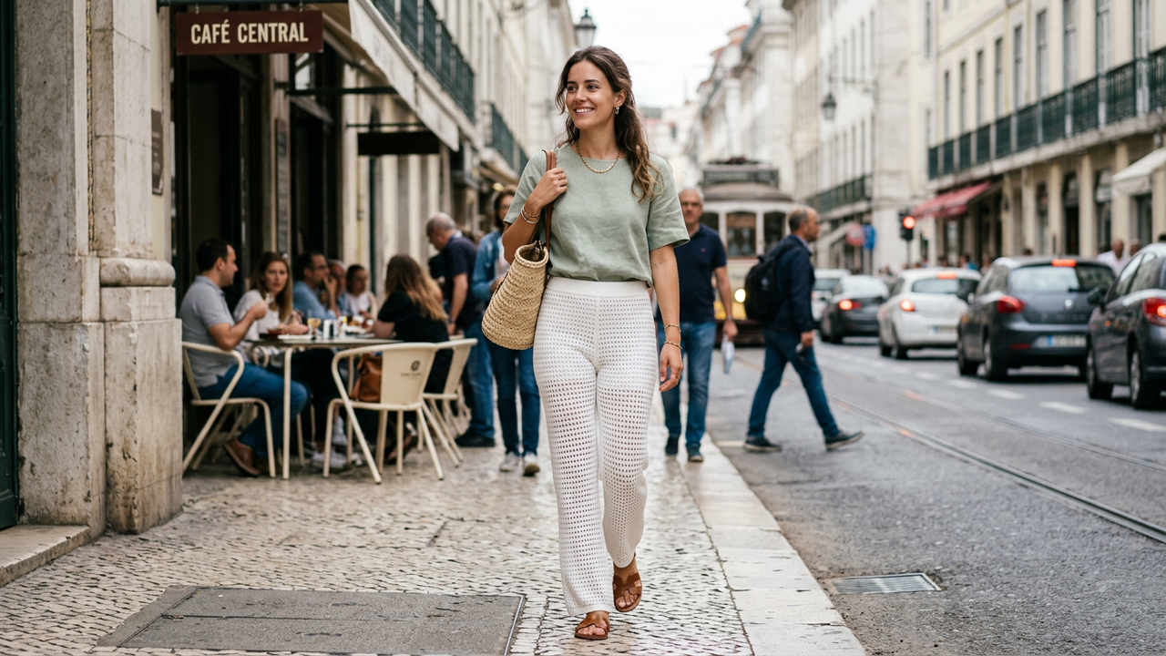 Como usar calças de crochê em looks urbanos modernos e cheios de atitude