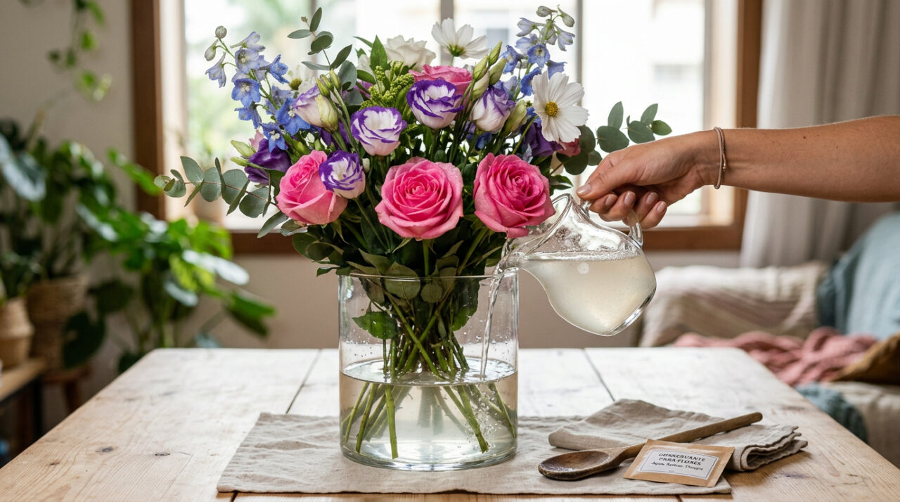 O que você deve colocar no vaso para que as flores durem mais? Você tem tudo o que precisa em casa para esse truque que prolonga a beleza do arranjo