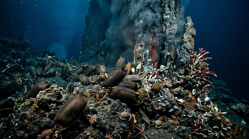 Um milhão de ovos gigantes foram encontrados por cientistas em vulcão submarino ativo nas profundezas do oceano