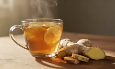 Chá de gengibre com limão para idosos que sentem o corpo lento pela manhã