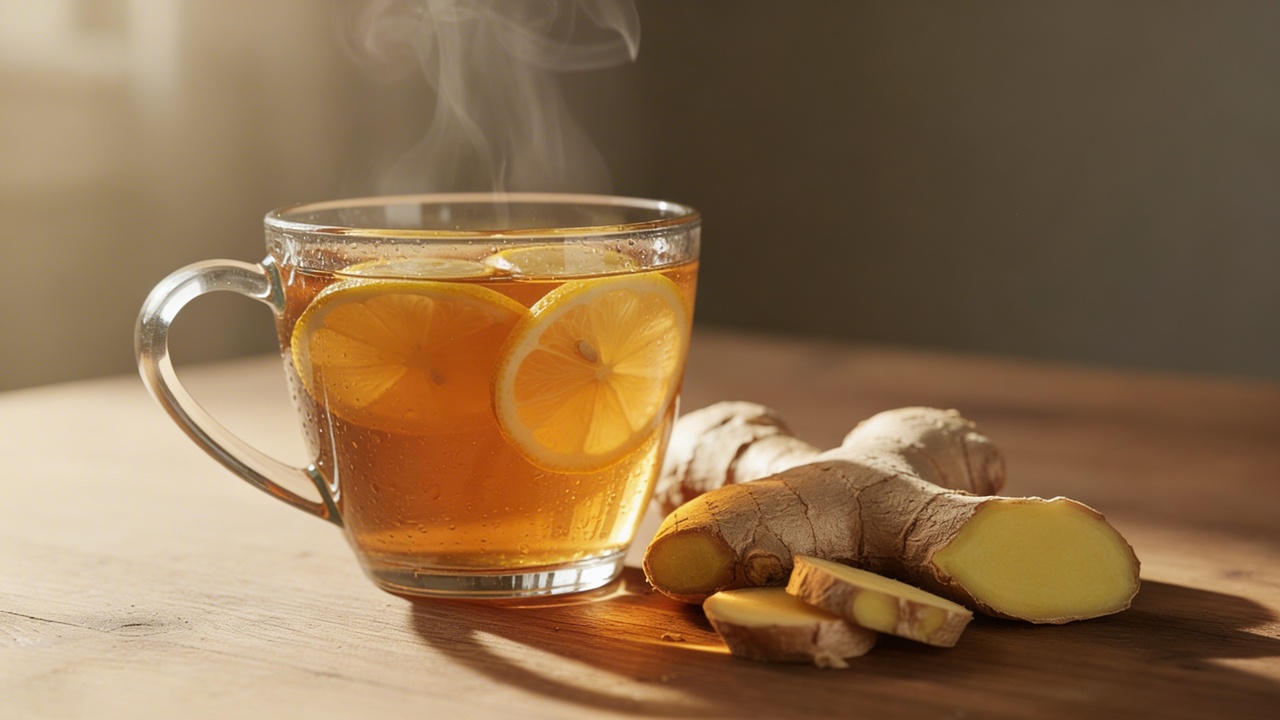 Chá de gengibre com limão para idosos que sentem o corpo lento pela manhã