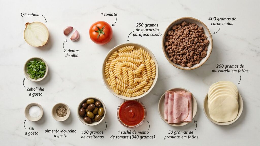 Essa lasanha de macarrão parafuso fica cremosa, gratinada e perfeita para servir no jantar em família