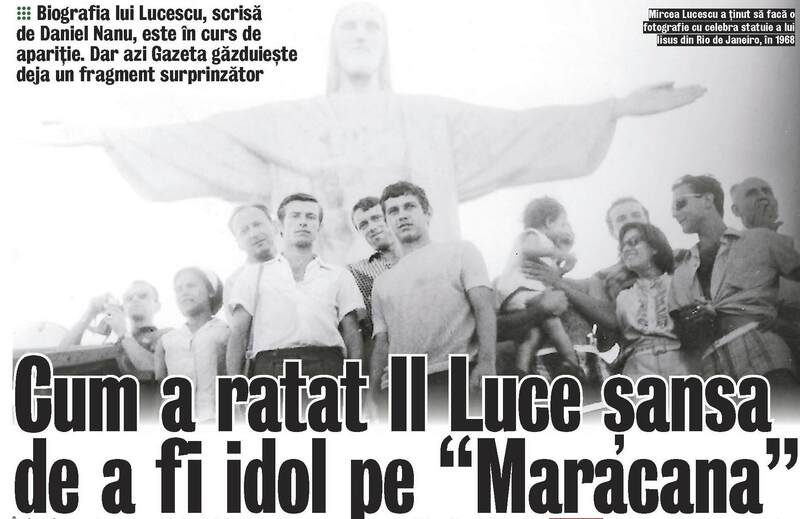 Jornal romeno destaca Mircea Lucescu no Rio: "Como Luce perdeu a chance de ser um ídolo no Maracanã" (Foto: Gazeta Sporturilor)