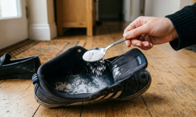 Colocar uma colher de bicarbonato nos sapatos antes de dormir: o que acontece e por que tantas pessoas estão fazendo isso