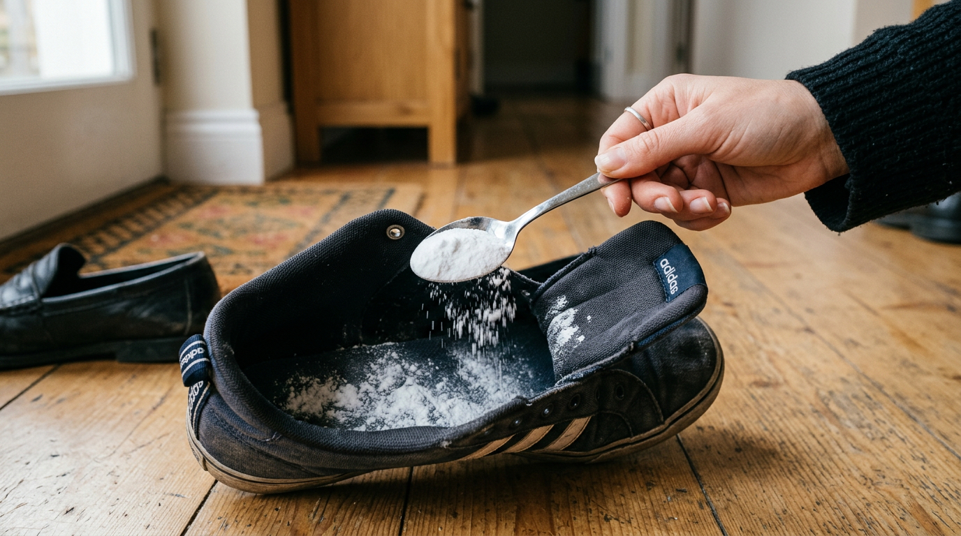 Colocar uma colher de bicarbonato nos sapatos antes de dormir: o que acontece e por que tantas pessoas estão fazendo isso