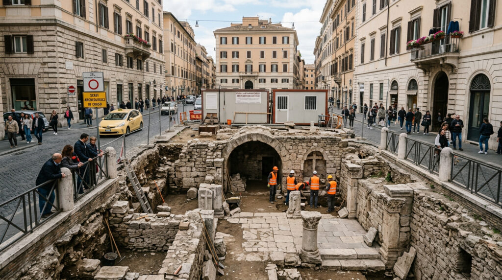 Arqueólogos estavam escavando no centro de uma cidade e encontraram um mosteiro cristão de 600 anos