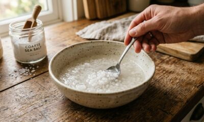 Misturar sal grosso com água morna: para que serve e por que esse preparo caseiro voltou a circular
