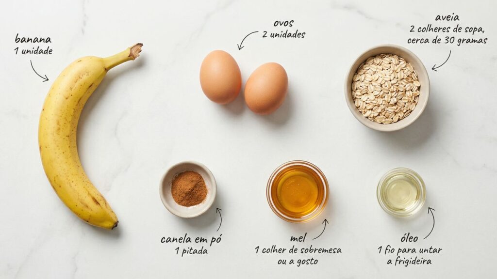 Amasse banana, misture ovos e aveia e prepare uma panqueca saudável, macia e gostosa para o café da manhã