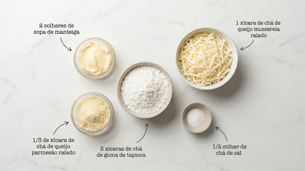 Esse pão de queijo de tapioca fica pronto com poucos ingredientes e deixa o café ainda mais gostoso