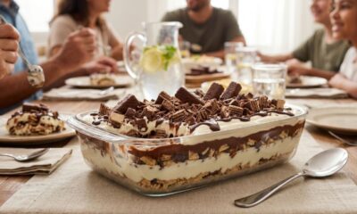 Esse pavê de Bis fica cremoso e crocante na medida certa, perfeito para matar a vontade de uma sobremesa gelada