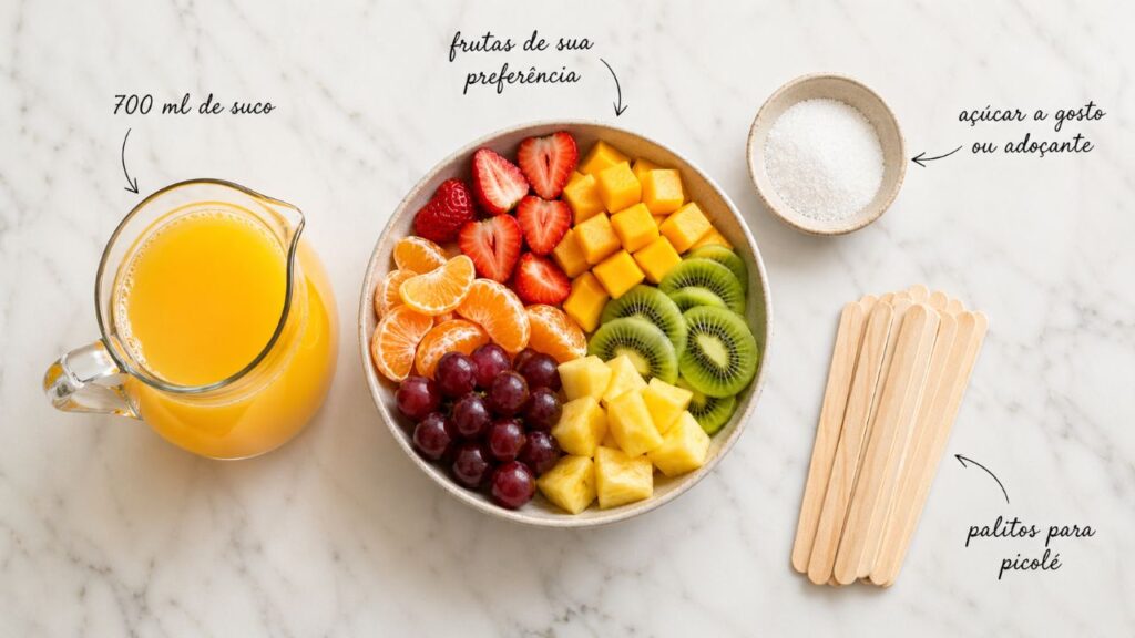 Amo abrir o freezer e ver esses picolés de salada de frutas colorindo os dias mais quentes