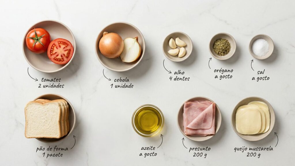 Essa pizza de pão de forma caseira fica pronta com poucos ingredientes, perfeita para variar o jantar