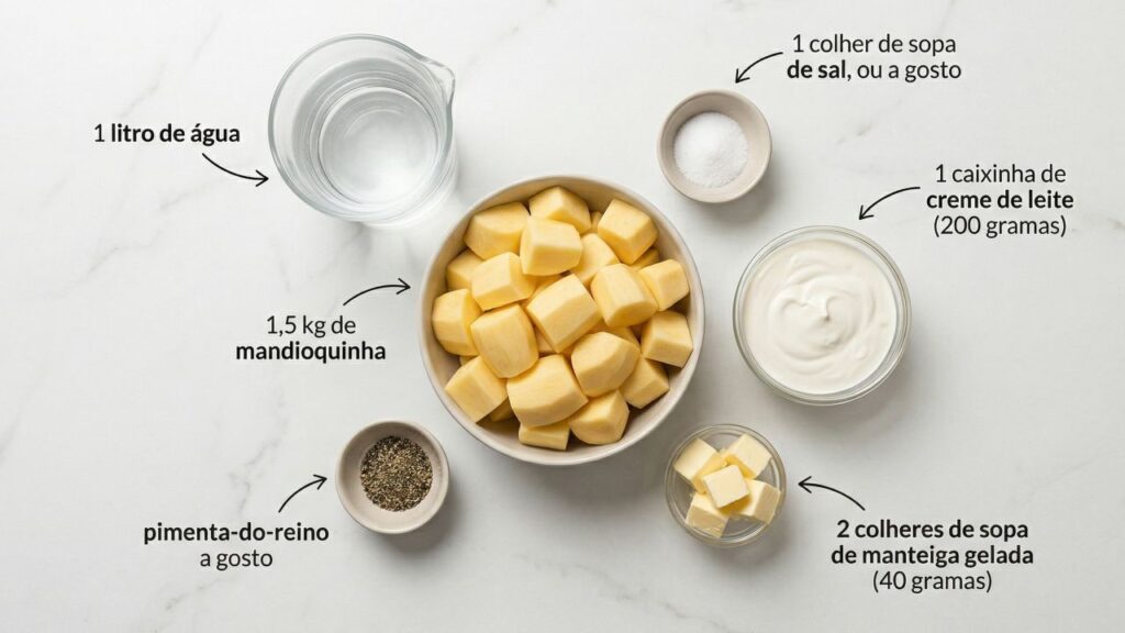 Esse purê de mandioquinha leva poucos ingredientes e fica perfeito para variar o cardápio