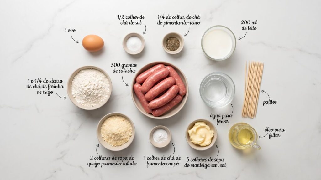 Ferva salsicha, prepare a massa e frite na ordem certa para ter um salgado crocante e sequinho