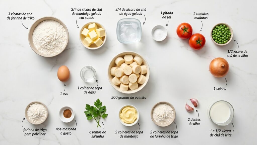 Essa torta de palmito da minha mãe fica pronta em minutos, perfeita para um jantar caprichado