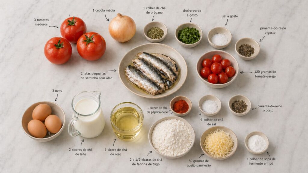 Essa torta de sardinha com massa macia e recheio suculento fica perfeita para o jantar