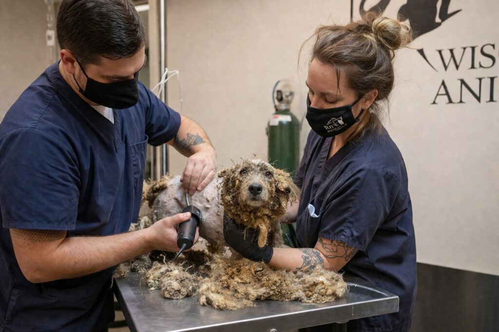 Cão desamparado se sente renovado após se livrar de pelos extremamente emaranhados
