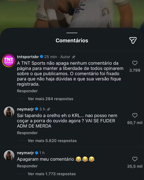 Neymar protagoniza polêmica nas redes sociais após derrota do Santos por 3 a 2