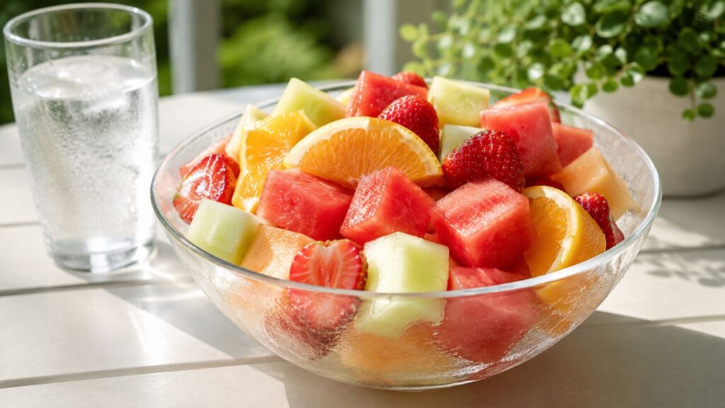 Frutas ricas em água ajudam a manter a hidratação nos dias quentes