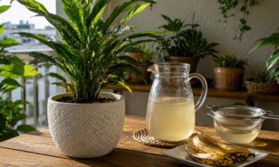 O chá de casca de banana pode ajudar na nutrição das plantas quando usado com moderação